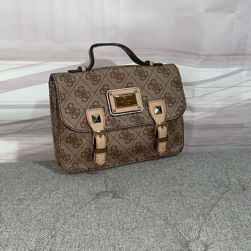 Guess Signature Handbag Tan Mini - Picture 2 of 8